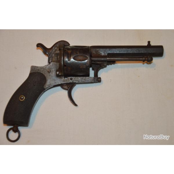 REVOLVER LEFAUCHEUX CALIBRE 9 mm A BROCHE.FABRICATION LIEGEOISE (ELG).SECOND EMPIRE-NAPOLEON III