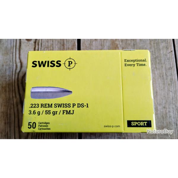 .223 rem SWISS P 55gr fmj boite 50 pcs