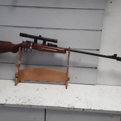 Carabine monocoup Manuarm cal.22lr bois can.59cm + silencieux + lunette 4x20