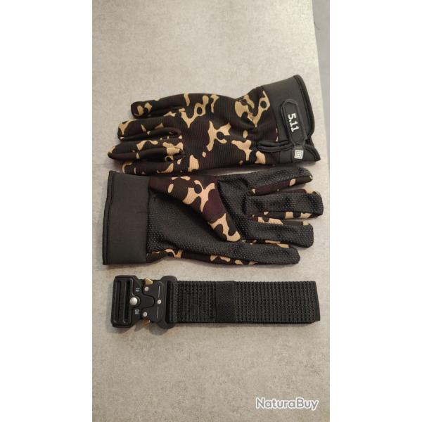 ceinture x2 avec gants tactique