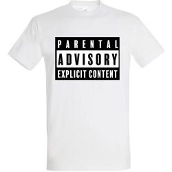 T-shirt 100% Coton Parental Advisory Blanc