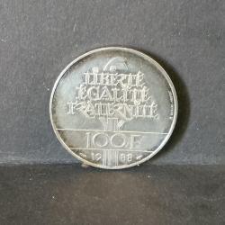 PIECE DE 100 FRANCS EN ARGENT 1988 FRATERNITE