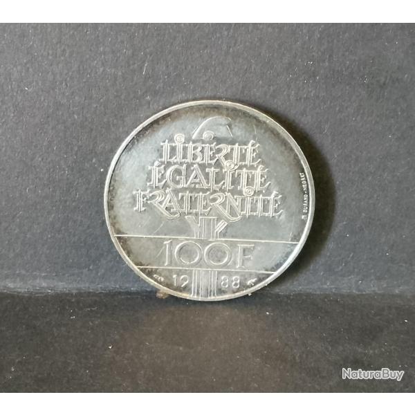 PIECE DE 100 FRANCS EN ARGENT 1988 FRATERNITE