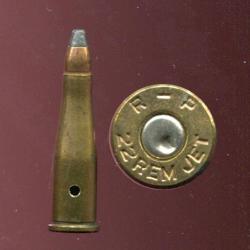 .22 REMINGTON JET - marquage : RP  22 REM JET - &eacute;tui laiton bouteill&eacute; de 32.7 mm - neutra