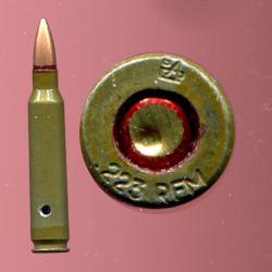 .223 Remington - int&eacute;ressante production Russe - &eacute;tui acier laqu&eacute; - Marque A(logo) .223 - neutra