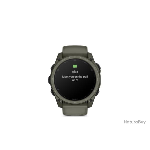 MONTRE GPS GARMIN TACTIX 8 AMOLED CERAKOTE 51 SAPPHIRE BRACELET VERT