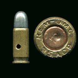 .25 ACP (alias 6.35 Browning) - production USA par REM-MUC - amorce cuivre marqu&eacute;e U - neutra