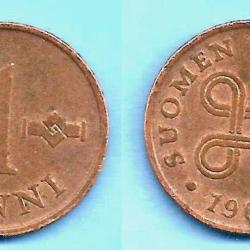 Finlande 1 Penni 1969 Piece Markka Europe Nord