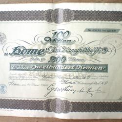 Autriche Action Home Holz Manufaktur A.G. 200 Kronen 1922