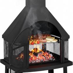 Chemin&eacute;e de terrasse avec grill Protection contre &eacute;tincelle, 110 x 63 x 51 cm LIVRAISON GRATUITE