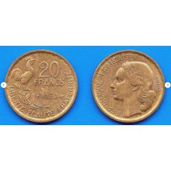 France 20 Francs 1950 Coq Rooster Frcs Frc Frs Piece