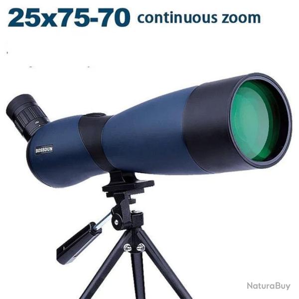 Longue Vue Monoculaire 25-75x70 HD �tanche Tir � la Cible Observation Oiseaux Camping
