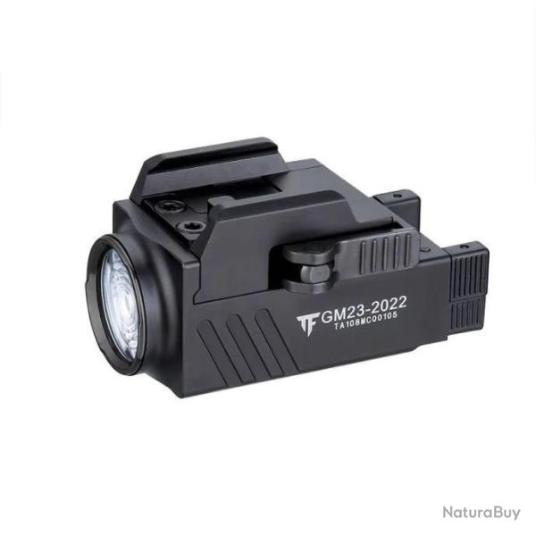 Lampe Tactique GM23 LED 800 Lumens Compacte Rechargeable USB �tanche IP64 Rail 1913/GL Trustfire