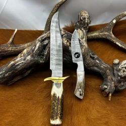 Set de deux couteaux RITE EDGE manche en bois de cerf NBCD100