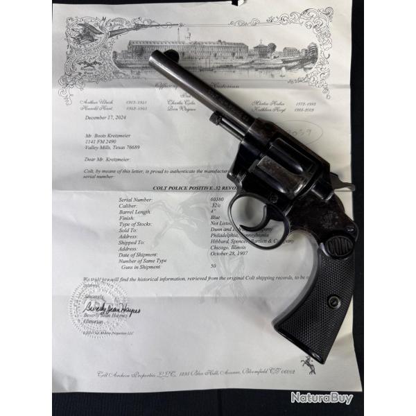 SUPERBE COLT NEW POLICE cal. 32sw long num�ro de s�rie 60380