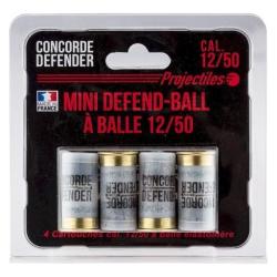 Cartouches mini d&eacute;fend-ball CONCORDE DEFENDER cal.12/50 &agrave; balle &eacute;lastom&egrave;re bior par 4