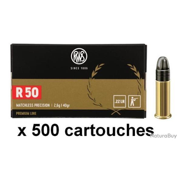 Cartouches RWS R50 cal.22lr Premium Line  x 500