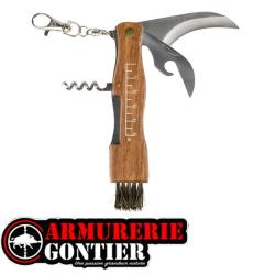 Couteau &agrave; Champignon Multifonction - Lame 5,5 cm Manche Pakkawood