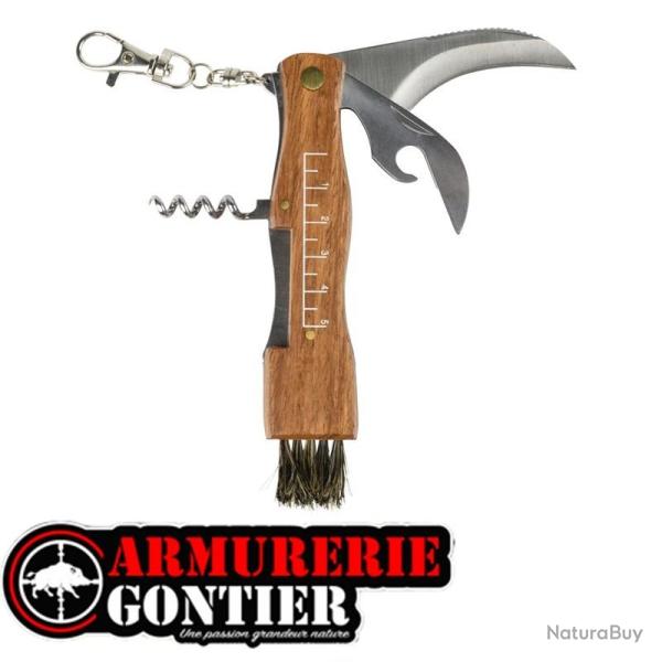 Couteau � Champignon Multifonction - Lame 5,5 cm Manche Pakkawood