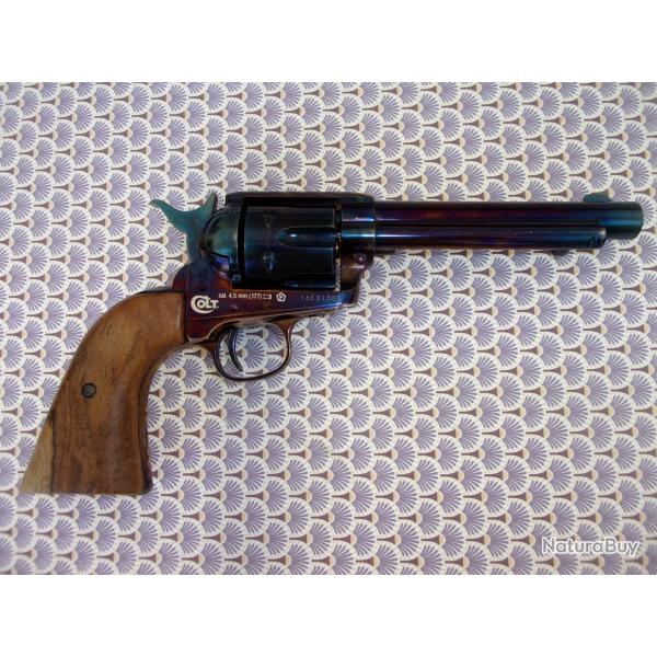 Umarex Colt SAA .45 CO2 4,5 mm - Pack complet pr�t � tirer - Custom bois artisanal