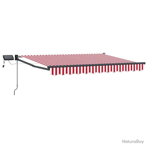 Store r�tractable manuel avec LEDs Rouge et Blanc 3 x 2,5 m