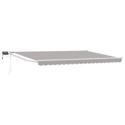 Store r&eacute;tractable manuel avec LEDs Gris clair 5 x 3 m