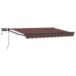 Store r&eacute;tractable manuel avec LEDs Marron 3,5 x 2,5 m