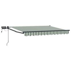 Store r&eacute;tractable manuel avec LEDs Vert et blanc 3,5 x 2,5 m