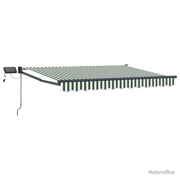 Store r�tractable manuel avec LEDs Vert et blanc 3,5 x 2,5 m