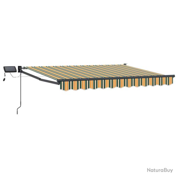 Store r�tractable manuel avec LEDs Vert et jaune 3,5 x 2,5 m