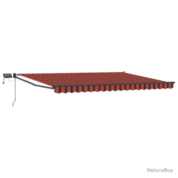 Store r�tractable manuel avec LEDs Orange et marron 5 x 3 m