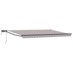 Store r&eacute;tractable manuel avec LEDs Gris clair 5 x 3 m