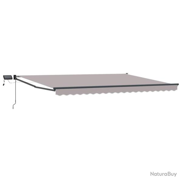 Store r�tractable manuel avec LEDs Gris clair 5 x 3 m
