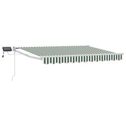 Store r&eacute;tractable manuel avec LEDs Vert et blanc 3,5 x 2,5 m