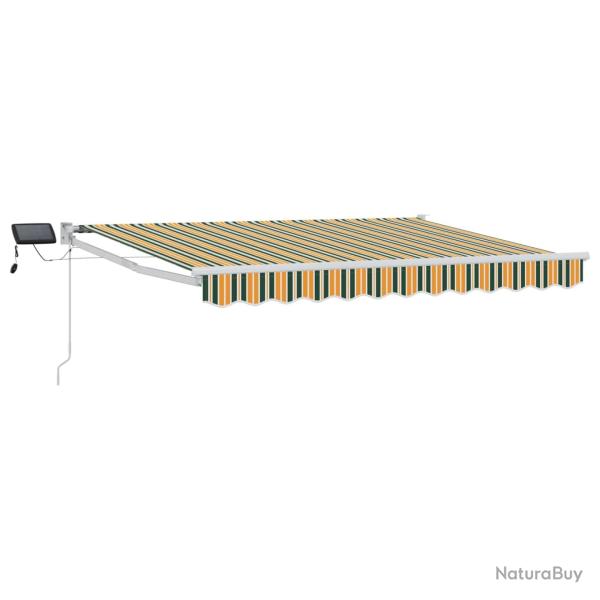 Store r�tractable manuel avec LEDs Vert et jaune 3,5 x 2,5 m