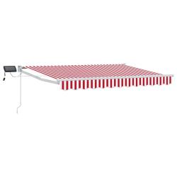 Store r&eacute;tractable manuel avec LEDs Rouge et Blanc 3,5 x 2,5 m