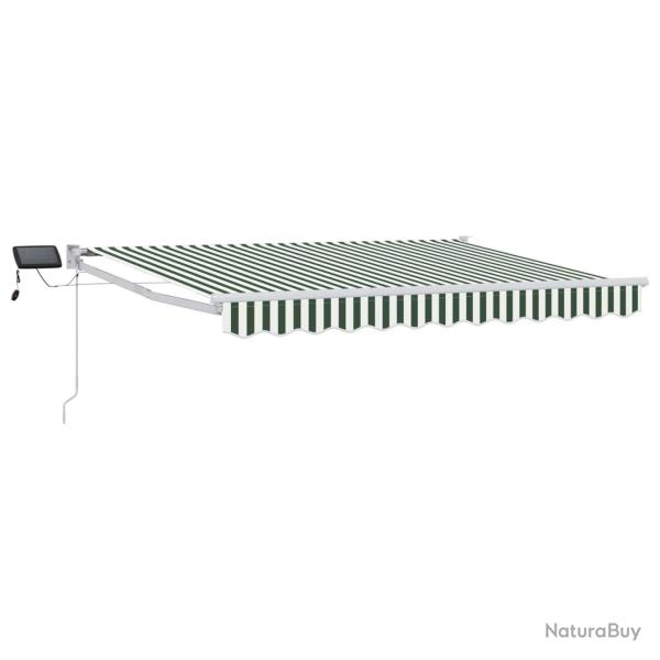 Store r�tractable manuel avec LEDs Vert et blanc 3 x 2,5 m