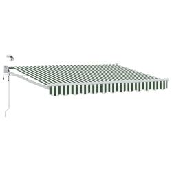 Auvent r&eacute;tractable &eacute;lectrique Vert et blanc 3,5 x 2,5 m