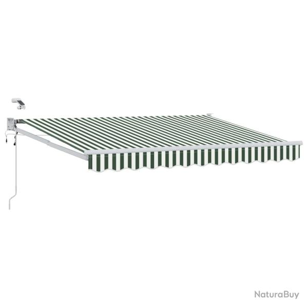 Auvent r�tractable �lectrique Vert et blanc 3,5 x 2,5 m