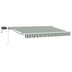 Cadre de store manuel avec LEDs Vert et blanc 3 x 2,5 m