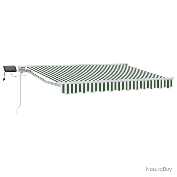 Cadre de store manuel avec LEDs Vert et blanc 3,5 x 2,5 m