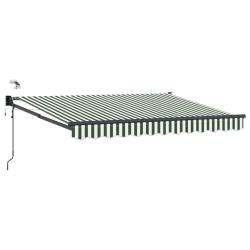 Auvent r&eacute;tractable &eacute;lectrique Vert et blanc 3 x 2,5 m