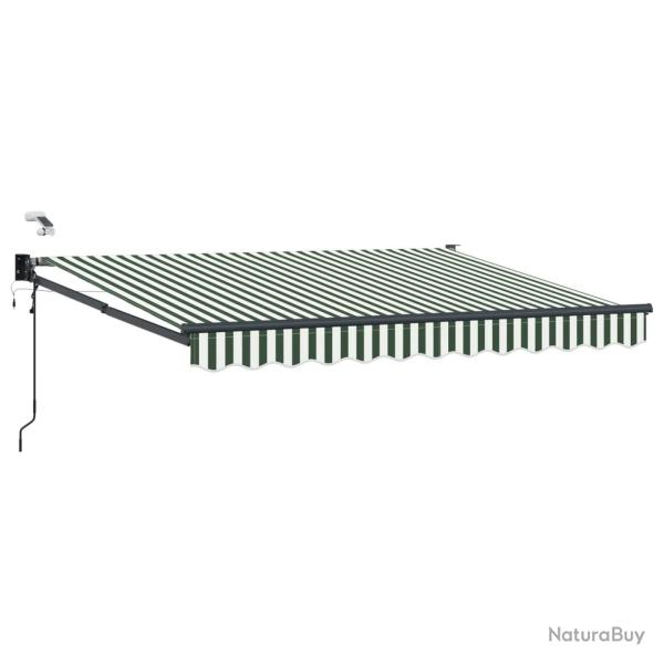 Auvent r�tractable �lectrique Vert et blanc 3 x 2,5 m