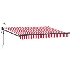 Auvent r&eacute;tractable &eacute;lectrique Rouge et blanc 3 x 2,5 m
