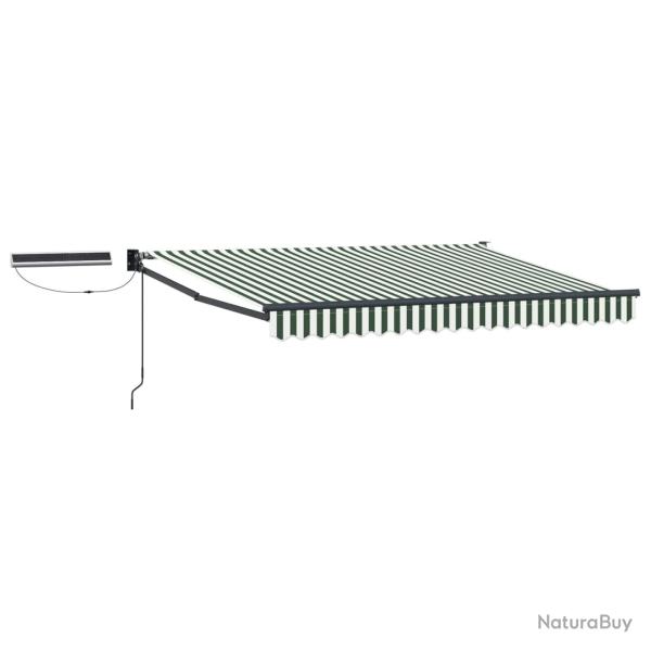 Auvent r�tractable �lectrique Vert et blanc 3 x 2,5 m