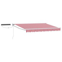 Auvent r&eacute;tractable &eacute;lectrique Rouge et blanc 3 x 2,5 m