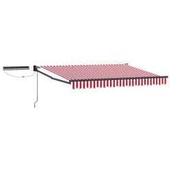 Auvent r&eacute;tractable &eacute;lectrique Rouge et Blanc 3 x 2,5 m