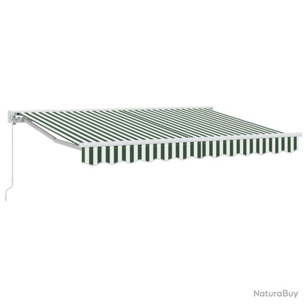 Auvent r�tractable manuel Vert et blanc 3,5 x 2,5 m