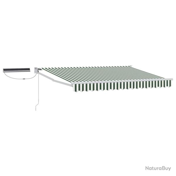 Auvent r�tractable �lectrique Vert et blanc 3,5 x 2,5 m
