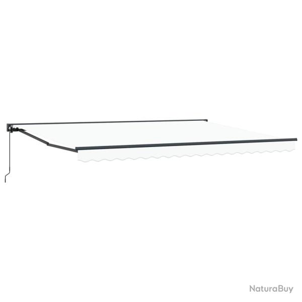 Auvent r�tractable manuel Blanc 4,5 � 3,5 m